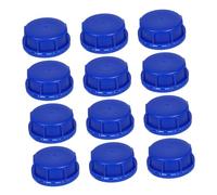 EXAOMBLE 12pcs Plastic Sealing Caps for Drums with Gasket Airtight Leakproof Screw Lids for Food Storage Paint Oil and Industrial Use Blue