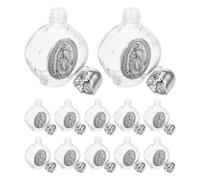 EXAOMBLE 12pcs Rose Glass Holy Water Bottles 15ml Refillable Sacred Ritual Enhancement Elegant Texture for Christian Catholic Baptism Religious Celebrations
