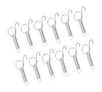 EXAOMBLE 12Pcs Stainless Steel Spring Hooks for Rabbit Cage Durable Latch Clips for Secure Birdhouses Smooth Edged Wire Cage Hooks for Pet Safety