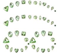 EXAOMBLE 130pcs Glass Claws Rhinestones Sewing Decorative Gems for Clothing Decoration and DIY Crafts, Easy to Use Green Glass Rhinestones with Pretty Shape Design