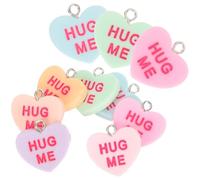 EXAOMBLE 14pcs Heart Charms for Jewellery Making with Resin and Iron Material, Beautiful Romantic Heart Pendants for DIY Jewelry, Bracelets, Key Chains and Art Craft Projects