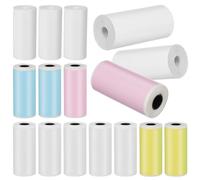 EXAOMBLE 16 Rolls Thermal Printer Label Paper for Printers Compact Thermal Adhesive Sticker Paper that Does Not Fall Off Suitable for Mini