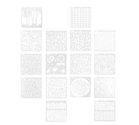 EXAOMBLE 16 Sheets Painting Stencils for DIY Projects, Reusable Plastic Hollow-Out Drawing Templates with Long Serving Life, for Wall Stencil Decoration and Craft Painting