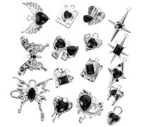 EXAOMBLE 16Pcs Chic Darkness Charms Alloy Jewelry Pendants for DIY Earrings Bracelets Necklaces and Keychains Durable Jewelry Making Accessories for Festivals