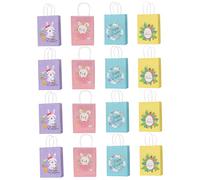 EXAOMBLE 16pcs Easter Bags Bunny Egg Theme Paper Candy Snack Packing Pouches for Easter Party Favors