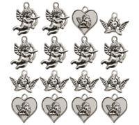 EXAOMBLE 18pcs Silver Angel Charm Pendants DIY Jewelry Making Charms Alloy Material Not Easy to Deform Portable for Handicraft and 3rd Wedding Anniversary