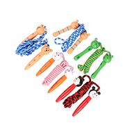 EXAOMBLE 1Bag Cartoon Skipping Ropes with Wooden Handles Fun Jumping Ropes for Frog Little Man Little Bear Rabbit Portable Exercise Equipment for Fitness Outdoor Games