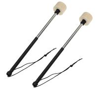 EXAOMBLE 1pair Stainless Steel Drumsticks for Percussion Instruments, Safe and Comfortable Mallets with Felt Heads, for Improving Sense of Rhythm and Professional Use