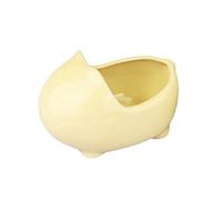 EXAOMBLE 1Pc Ceramic Hamster Bathtub Nest Light Yellow Pet Sleeping Bed Stylish Shelter for Small Animals Durable and Safe Cooling Retreat for Hamsters and Guinea Pigs