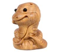 EXAOMBLE 1Pc DIY Wooden Snake Keychain Pendant Mini Snake Sculpture for Keyring Decoration Delicate Craft Accessory for and Personal Use Lightweight Green Sandalwood Charm