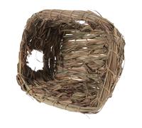 EXAOMBLE 1Pc Hand Woven Grass Nest for Small Pets Durable Breathable Rabbit Guinea Pig House Adorable Pastoral Style Bedding for Hamsters Chinchillas More