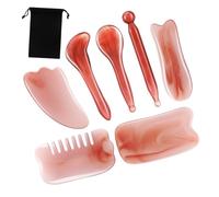 EXAOMBLE 1set Gua Massage Tools for Facial and Scalp Therapy Acupuncture Massager Storage Bag for Relaxation and