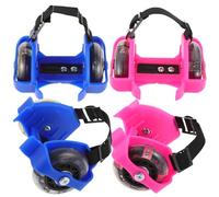 EXAOMBLE 2 Pairs Roller Skates with Light-Up PVC Wheels, Adjustable Protective Inline Skating Shoes for Beginners Boys and, Comfortable Outdoor Training Sport Skates