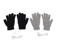 EXAOMBLE 2 Pairs USB Heated Touchscreen Gloves for Men Women Winter Mitts Hand Warmer with Sensitivity Durable Knit Design for Gaming Typing Fits