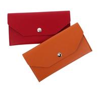 EXAOMBLE 2 Pcs Pu Cash Envelope Wallet Set, Long Rectangular Reusable Budget Envelope Wallet for Financial Management Aid and Handheld Convenience, Suitable for Wedding and Holidays