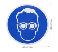 EXAOMBLE 2 Pcs Wear Protective Goggles Sign Stickers for Industrial Production, Blue Adhesive Safety Decals, Simple to Read and Multipurpose Safety Warning Labels