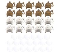 EXAOMBLE 20 Sets Elephant Pendant Bezel Trays for DIY Jewelry Making, Alloy and Glass Material with Assorted Colours, for Creating Unique Eye-catching Charms
