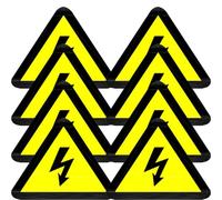 EXAOMBLE 20 Sheets High Voltage Warning Sticker Electric Shocks Sign Decal Yellow Adhesive Paper Material Caution Warning for Equipment and Electrical Panels in Factories and Schools