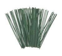 EXAOMBLE 200pcs Green Floral Stem Iron Wire with Smooth Surface and Flexible Rubber Coating, 6 Inch Flower Wire Stems for Wedding Bouquet and Bouquet Crafting DIY Crafts