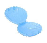 EXAOMBLE 20pcs Blue Seashell Candy Boxes with Clam Shape, Versatile Use Plastic Party Favor Containers for Weddings and Romantic Events, Easy Maintenance Mini Jewelry Storage Boxes
