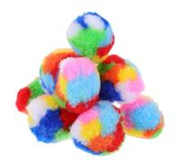 EXAOMBLE 20pcs Interactive Cat Toy Balls Cute Rainbow Fuzzy Puff Balls Soft Pet for Kittens Yarn for Engaging Playtime and