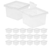 EXAOMBLE 20Pcs Small Insect Feeding Boxes 6.5X6.5X4.5Cm Terrarium for Spider, Snail, and Turtle Breeding with Vertical Observation, Suitable for Pet Insect and Reptile Housing