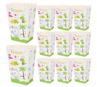 EXAOMBLE 24 Pcs Dinosaur Pattern Paper Popcorn Boxes Cute Treat Containers for Movie Nights Birthday Parties Snacks and Candy Storage Cardboard Popcorn Holders for Home Theater Use