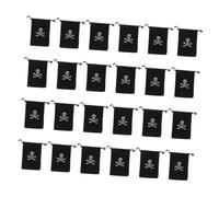 EXAOMBLE 24pcs Pirate Skull Drawstring Bags for Halloween Parties Treasure Hunt Pouches for Candy and Toys Sturdy Loot Bags for Boys and Girls and Adults