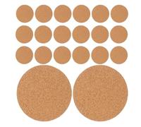 EXAOMBLE 25pcs round Cork Coasters with Self-adhesive Backing, Easy to Clean Cork Pads for Tea Cups and Furniture Protection, Elegant round Design for Offices and DIY Crafts