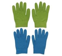 EXAOMBLE 2pairs Gel Moisturizing Gloves for Spa with Vitamin Mineral Oils Elastic Hand Care Gloves for Dry Skin Repair Light Green Sky Blue for Manicure Birthday
