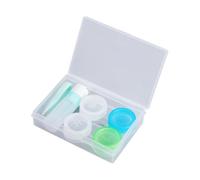 EXAOMBLE 2Pc Case with Storage Jar Green Dual Boxes for Care Includes Wearing Tools for Daily Use and Travel Left Right Eye Separation Recommended