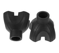 EXAOMBLE 2pcs 4 Prong Cane Foot Pad Replacement Black TPR Walking Stick Tips for Elderly Increase Stability Extend Service Life Suitable for Uneven and Indoor Floors