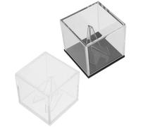 EXAOMBLE 2pcs Acrylic Guitar Pick Display Case Holder with Base | Plectrum Storage, Dual Slots and Compact Profile, for Collectors and Music Students
