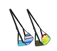 EXAOMBLE 2pcs Adjustable Height Foot Hammock for Plane Travel and Office Use, Multifunctional Oxford Cloth Footrest with Stylish Unique Pattern Design, Portable and Comfortable Leg Rest