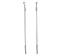 EXAOMBLE 2pcs Adjustable Telescopic Aluminum Alloy Curtain Rods Extendable Blind Poles for Window Shades with Hook Space Saving Design Smooth Operation for Bedrooms and Living Rooms