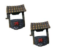 EXAOMBLE 2pcs Ancient Water Resin Micro Landscape Ornaments Vintage Garden Decor for Miniature Fairy Gardens Outdoor Decoration and Flower Pot Enhancements