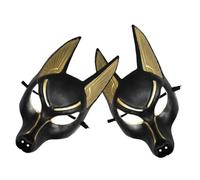 EXAOMBLE 2pcs Anubis Mask for Halloween Party Supplies Comfortable Lightweight Cosplay Mask Egyptian God Costume Accessory Elastic for Fit