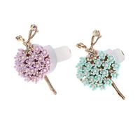 EXAOMBLE 2pcs Ballet Girl Car Air Vent Aroma Clips Stylish Diamond Fresheners for Women Decorative Car Perfume Ornament Purple and Green Auto Accessories Pleasant Driving Experience