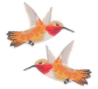 EXAOMBLE 2pcs Bird Shaped Embroidery Patches for Clothes, Easy to Attach Polyester Applique Embroidered Sew-on Decoration Suitable for Fashion and Crafts