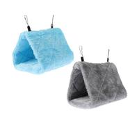 EXAOMBLE 2pcs Bird Sleeping Nest Parrot Hammock Plush Warm Hanging Triangle Cave for Birds in The Cage