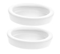 EXAOMBLE 2pcs Ceramic Pet Food and Water Bowl for Reptiles Feeding Dish for Lizards Bearded Dragons and Other Crawling Pets Inward Edges to Prevent Food Escape