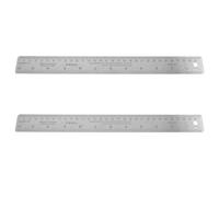 EXAOMBLE 2pcs Cork Backing Rulers with Stainless Steel and Wood Material, Straight Teeth Design, Not Easy to Dent, for Drawing and Engineering Use by Designers and Engineers