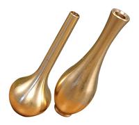 EXAOMBLE 2pcs Creative Vases Mini Metal Vase Vintage Brass Comfortable Touch Simple and Generous Look Design Home Decoration