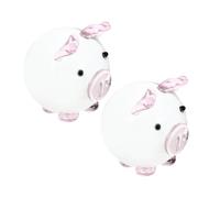 EXAOMBLE 2pcs Crystal Glass Pig Figurine Ornament Decorative Animal Figurine Chic Delicate Desktop Decoration for Indoor Desktop Decor