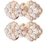 EXAOMBLE 2pcs Detachable Rhinestone Shoe Clips for Women Pumps and Heels, Zinc Alloy Material with Golden Color, Adds a Glamorous Touch for Wedding and Engagement Decorations