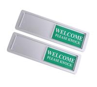 EXAOMBLE 2pcs Do Not Disturb Sign Please Knock Sign Magnetic Design Scratch-proof Aluminum Privacy Slide Door for Working Place Conference Room