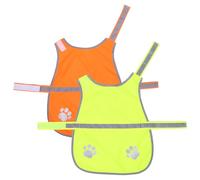 EXAOMBLE 2pcs Dog Reflective Vest High Visibility Fluorescent Safety Jacket for Night Walking Hunting Breathable Pet Vest for Small Dogs Yellow Orange
