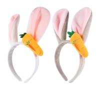 EXAOMBLE 2pcs Easter Bunny Ear Hairbands for Dogs and Cats, Fabric Rabbit Ear Hair Accessories with Unique Decoration and Self-portrait Props for Spring Festival Events
