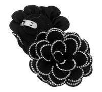 EXAOMBLE 2pcs Flower Shoe Clips for Women with Rhinestone Decoration, Elegant Detachable Design, 3d Rose Shape, Cloth Material, Secure Fit for Bridal Gowns and Wedding Heels Accessories