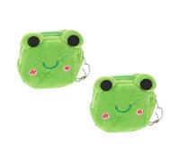 EXAOMBLE 2pcs Frog Plush Coin Purses for Women Mini Zipper Wallets in Green, Small Cute Animal Wallets with Versatile Styling and Prevention of Accidental Loss, for Parties and Casual Use